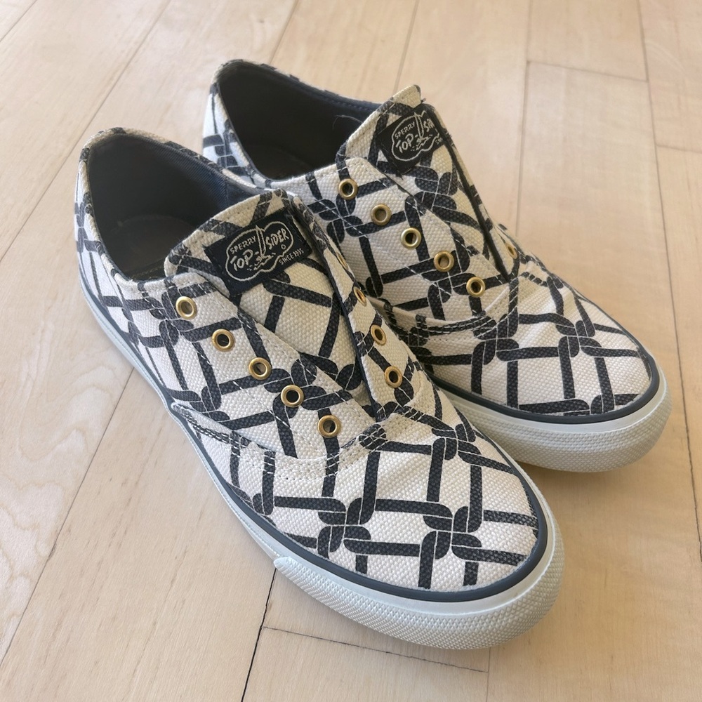 Women’s Milly for Sperry Top Sider Shoes - Navy Blue Link Pattern